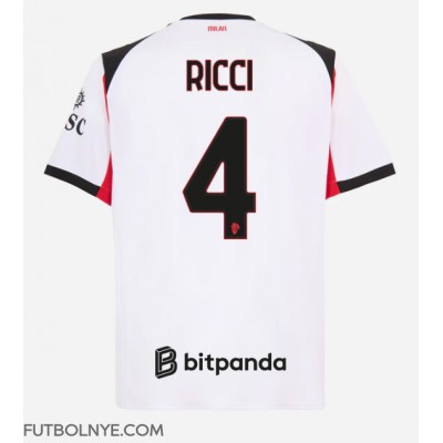 Camiseta AC Milan Samuele Ricci #4 Visitante Equipación 2025-26 manga corta Camiseta AC Milan Samuele Ricci #4 Visitante Equipación 2025-26 manga corta
